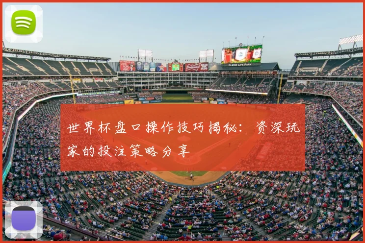 世界杯盘口操作技巧揭秘:资深玩家的投注策略分享